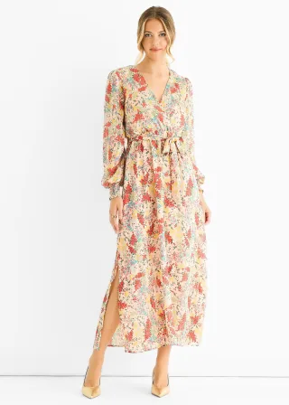 Multi-Jacquard-Chiffon-Midikleid