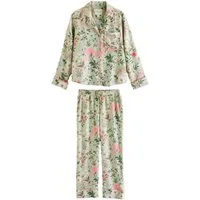 LAURA ASHLEY Pyjama Laura Ashley Viskose-Schlafanzug mit Knopfleiste (2 tlg)