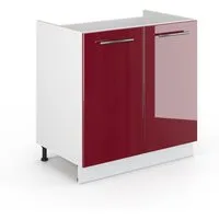 Vicco Unterschrank Fame-Line, Bordeaux Hochglanz/Weiß, 80 cm ohne Arbeitsplatte (1-St)