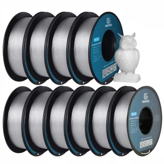 Geeetech PETG 3D Printer Filament 1.75mm 10kg Transparent High Accuracy Clog-Free Bubble-Free Vacuum Sealed Compatible w