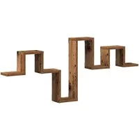 vidaXL Regal Wandregal Wandhalterung Altholz 104,5 x 43 x 10 cm, 1-tlg.