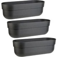 Engelland Blumenkasten mit Wasserspeicher/Drainagesystem und Abstandshalter (Vorteils-Set, 3 St), Blumentopf, 50 cm, PP-Kunststoff, Balkonkasten, länglich, formstabil
