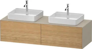 Duravit White Tulip Konsolenwaschtischunterbau wandhängend Natur Eiche & Taupe Matt & Seidenmatt 130 WT4865BH5600000