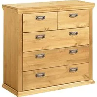 OTTO home Schubkastenkommode Madrid, aus massiver Kiefer mit 5 Schubladen, 90cm breit
