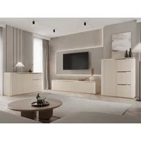 MIRJAN24 Wohnzimmer-Set Hilafin I, (3er-Set, 2x Kommode, TV-Lowboard), Fronten gefräst