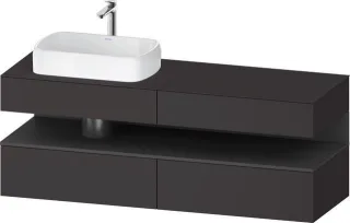 Duravit Qatego Konsolenwaschtischunterbau wandhängend Graphit Supermatt 1600x550x600 mm - QA47770498 QA4777049800010
