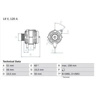 Bosch Lichtmaschine 120A Opel Astra Omega Signum Vectra Zafira