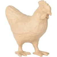 décopatch Papierdekoration Kleines Pappmaché, braun, Huhn 19cm - Kartonbraun SA228C, Kleiner hohler Halter