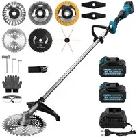 XERSEK Elektro-Rasentrimmer 1380W Akku-Freischneider mit Bürstenloser Motor, Rasenmäher Motorsense, 30cm cm Arbeitsbreite Faden, 3-Bürste + 5 Mähkopf, Grastrimmer Kantenschneider Für Garten Rasen
