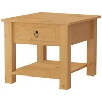 loft24 Couchtisch Inga, Beistelltisch, Nachttisch mit Schublade, Kiefer, Landhausstil
