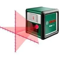 Kreuzlinienlaser Quigo Plus, mit Stativ grün/schwarz, rote Laserlinien, Reichweite 7 Meter