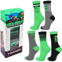 Minecraft Socken Minecraft 5er oder 3er Jungen Socken Strümpfe in Geschenkverpackung (5-Paar)