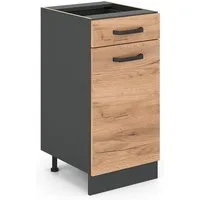 Vicco Unterschrank R-Line, Goldkraft Eiche/Anthrazit, 40 cm ohne Arbeitsplatte (1-St)