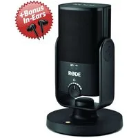 RØDE Mikrofon Rode NT-USB MINI USB-Mikrofon + Bonus In-Ear Kopfhörer (Digital, 1-tlg), Vorteils-Set mit In-Ear Kopfhörer