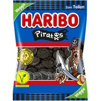 HARIBO Süßigkeit, Haribo Piratos veggie Lakritztaler ohne künstliche Farbstoffe 175g