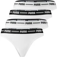 PUMA BODYWEAR String Soft Cotton Modal (Set) Webgummibund, Logo, 4er Pack