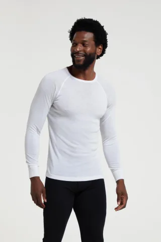 Mountain Warehouse Herren Merinowolle Thermal Top (Weiß)