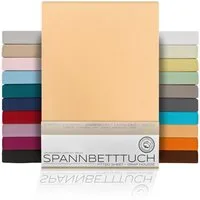 Beautex Spannbettlaken Spannbetttuch Bettlaken aus gekämmter Baumwolle Premium Jersey 160g/m², Jersey, Gummizug: rundum, (1 Stück)
