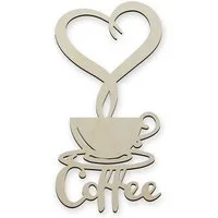 Namofactur 3D-Wandtattoo Kaffee Deko Geschenke - Coffee Wanddeko Holz Wandtattoo, Kaffeetasse Herz Dampf Wandbild Holz Dekoration Cafe Café Caffé