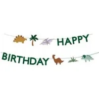 partydeco Girlande Happy Birthday Dinosaur Banner 11x300cm - Ideal für Kindergeburtstage