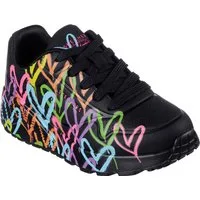 Skechers JGoldcrown: Uno Lite - Spread the Love Sneaker, Chunky Sneaker, Pleatausneaker, Retro Sneaker mit allover Print