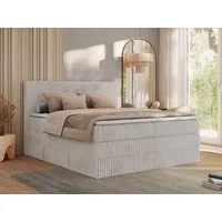 MKS MÖBEL Boxspringbett TILIANO KING (Packung, Set, Topper T25, Doppelbett, T30-Schaum), Polsterbett mit Multipocket-Matratzen, Cord Bett, Zwei Bettkästen