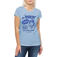 Urban Backwoods Print-Shirt Scoops Ahoy Damen T-Shirt Things Eleven 80s Eighties Stranger Horror (1-tlg) Joyce Jane Kids Company