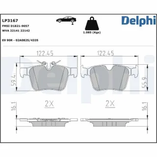 Delphi Bremsbel?ge hinten Jaguar Land Rover Volvo