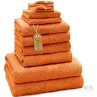 NatureMark Handtuch Set 10 tlg. Frottier Handtuch-Set, 100% Baumwolle (10-St), 4X Handtücher, 2X Duschtücher, 2X Gästetücher, 2X Waschhandschuhe
