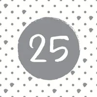 HOME FASHION Papierserviette 20 Servietten 25th Birthday 33x33cm, (20 St)