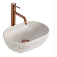 wohnwerk.idee Aufsatzwaschbecken Aufsatzwaschbecken Mira Greige 38x25,5 cm