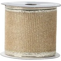 Kaemingk Geschenkband, Glitzerband 63mm x 2,7m Rolle Perle