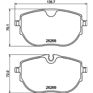 Hella Bremsbel?ge vorne VW Transporter T6 2,0 8DB355040-921