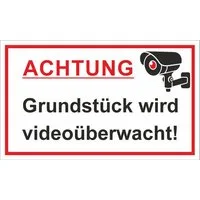 Hermann Schütz Hinweisschild Achtung videoüberwacht! 150x250 mm Kunststoff, (1 St)