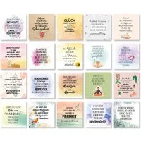 TypeStoff Grußkarten TypeStoff Spruchkarten Set Hygge 25 Karten 50 Sprüche 10,5x10,5 cm, 50 Sprüche auf 25 Karten 300 g/m² FSC-Papier Format 10,5 x 10,5 cm