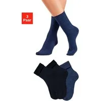 Lavana Umschlagsocken Wollsocken, Basic Damen (Packung, 3-Paar) fein gestrickt mit 53% Wolle