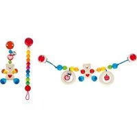 goki Greifspielzeug goki baby Set Herzbär: Kinderwagenkette, Schnullerkette und Greifling (3-tlg)