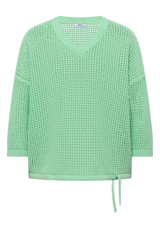 CECIL - Kurzarm Pullover im Crochet-Look juicy lime - Gr. - M