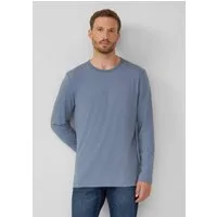 s.Oliver Langarmshirt T-Shirt Softes Longsleeve mit Crew Neck und Logo-Patch