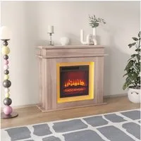 Furnishings Home Elektrokamin Elektrischer Kamin Standkamin mit 3D-Flammeneffekt, 101x34.5x88.8 cm, 2000 W Heizung, Fünfstufige Helligkeitsanpassung, LED-Licht