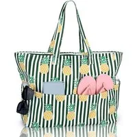 MOPUEA XL-Strandtasche Strandtasche mit Reißverschluss Damen Badetasche Beach Bag (Set, 1-tlg., Schützt vor Sand und Feuchtigkeit im Alltag), Ca. 45 L Stauraum für Kleidung und Zubehör.