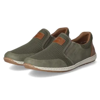 Rieker Slipper - Gr. 40 - Grün - Textil & Synthetik