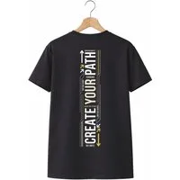 Banco T-Shirt Herren Create Your Path Shirt Print (Einzelartikel) Hochwertiger, vertikaler Statement-Backprint „CREATE YOUR PATH“