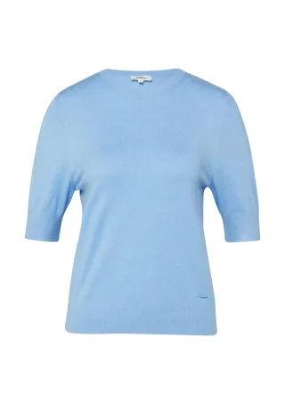 s.Oliver Red Label - Weicher Kurzarm-Strickpullover blau - Gr. - 46