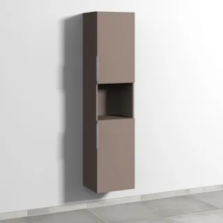 Sanipa 3way Hochschrank mit 2 Türen und 1 offenem Fach, Taupe-Matt UP1171T
