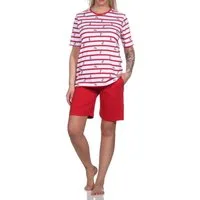 Normann Pyjama Damen kurzarm Schlafanzug Shorty maritime Optik - auch in Übergrößen