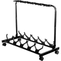 Rocktile Gitarrenständer Multistand 5-fach Gitarrenständer mit Rollen, Gitarrenstativ klappbar mit Rollen