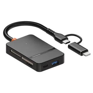 8-in-1 USB3.0 Card Reader with Type-C/Lightnig Interface Micro SD TF CF MS Memory Card Adapter 5Gbps High Speed Support