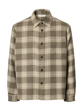 SELECTED MEN - SLMOLE-PABLO WOOL BLEND OVERSHIRT NOOS Oatmeal - Gr. - S