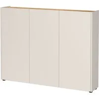 Lomadox Schuhschrank LAPUA-01 in Kaschmir und Eiche, 3-türig, ideal für schmale Flure